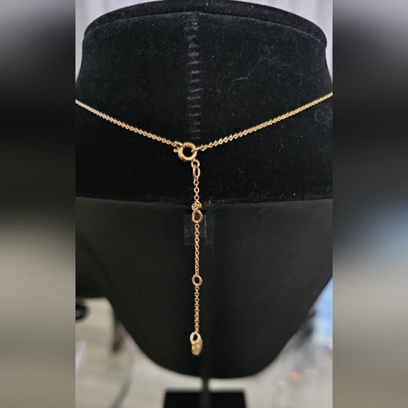 Stella & Dot Gold Bar Choker Necklace with Rhinestones | Minimalist Layering Jew - Picture 3 of 3